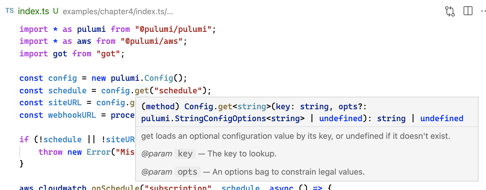Figure 4.2: The type signature of the Config#get method.